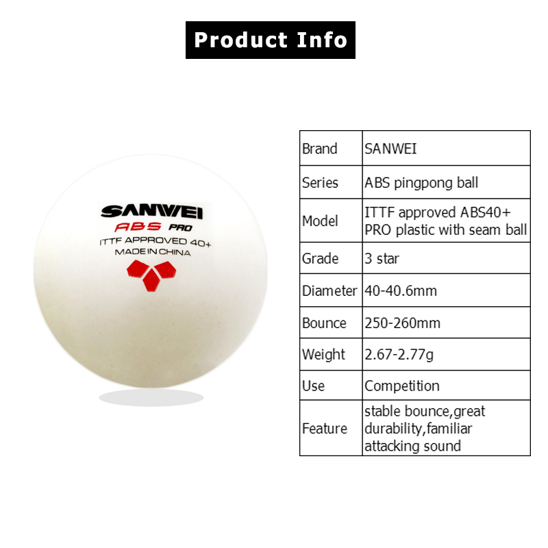 SANWEI ABS PRO 3성 40+ 탁구 공 6개/ - Table Tennis Olympics 리뷰 및 가격