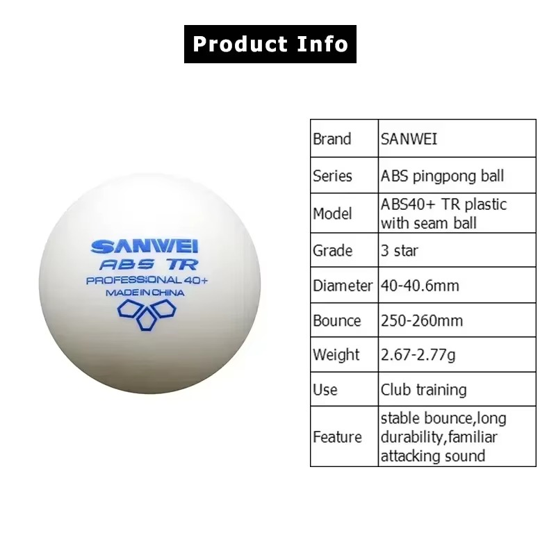50개/100개 세트 SANWEI TR 3성급 탁구공, - Table Tennis Olympics 리뷰 및 가격